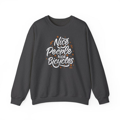 "Nice People Ride Bicycles" Crewneck Sweatshirt – The Ideal Biking Gift for Her