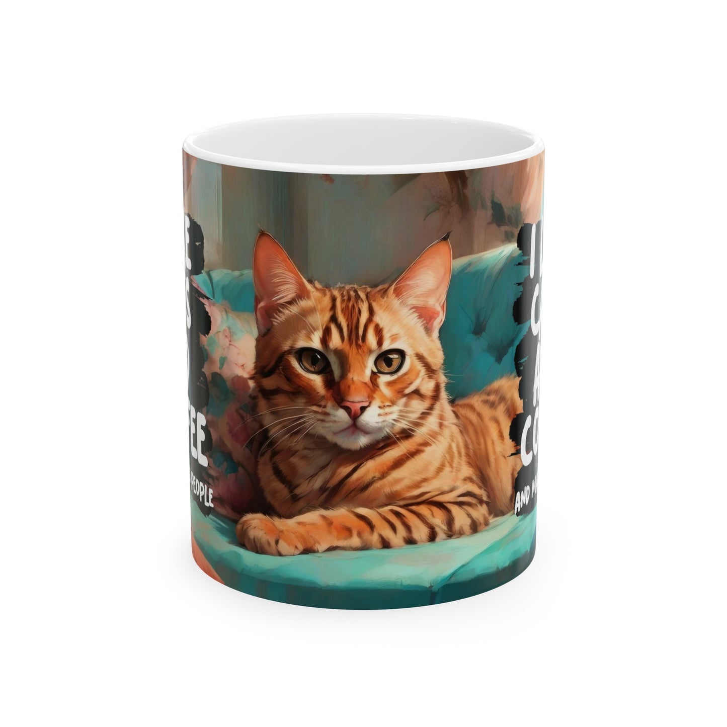 "I like Cats and Coffee and maybe 3 people" mug