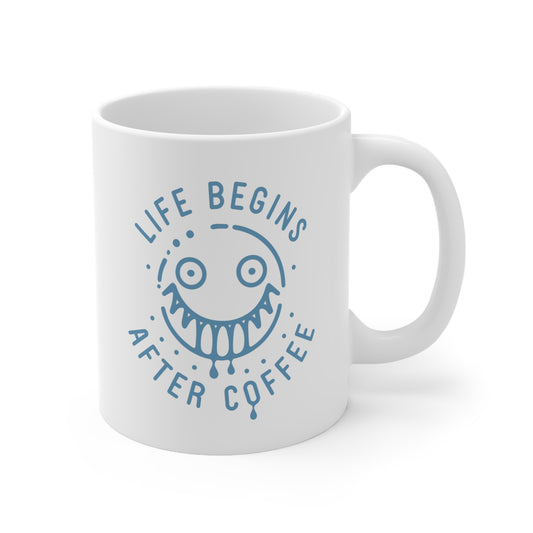 "Life Begins After Coffee" mug