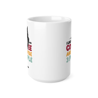 "I like Cats and Coffee and maybe 3 people" mug