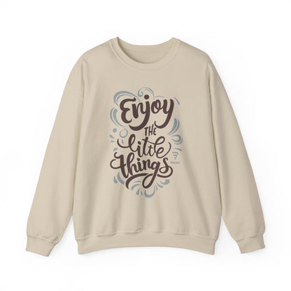 "Enjoy the Little Things" - Creative Typography Pullover Sweatshirt