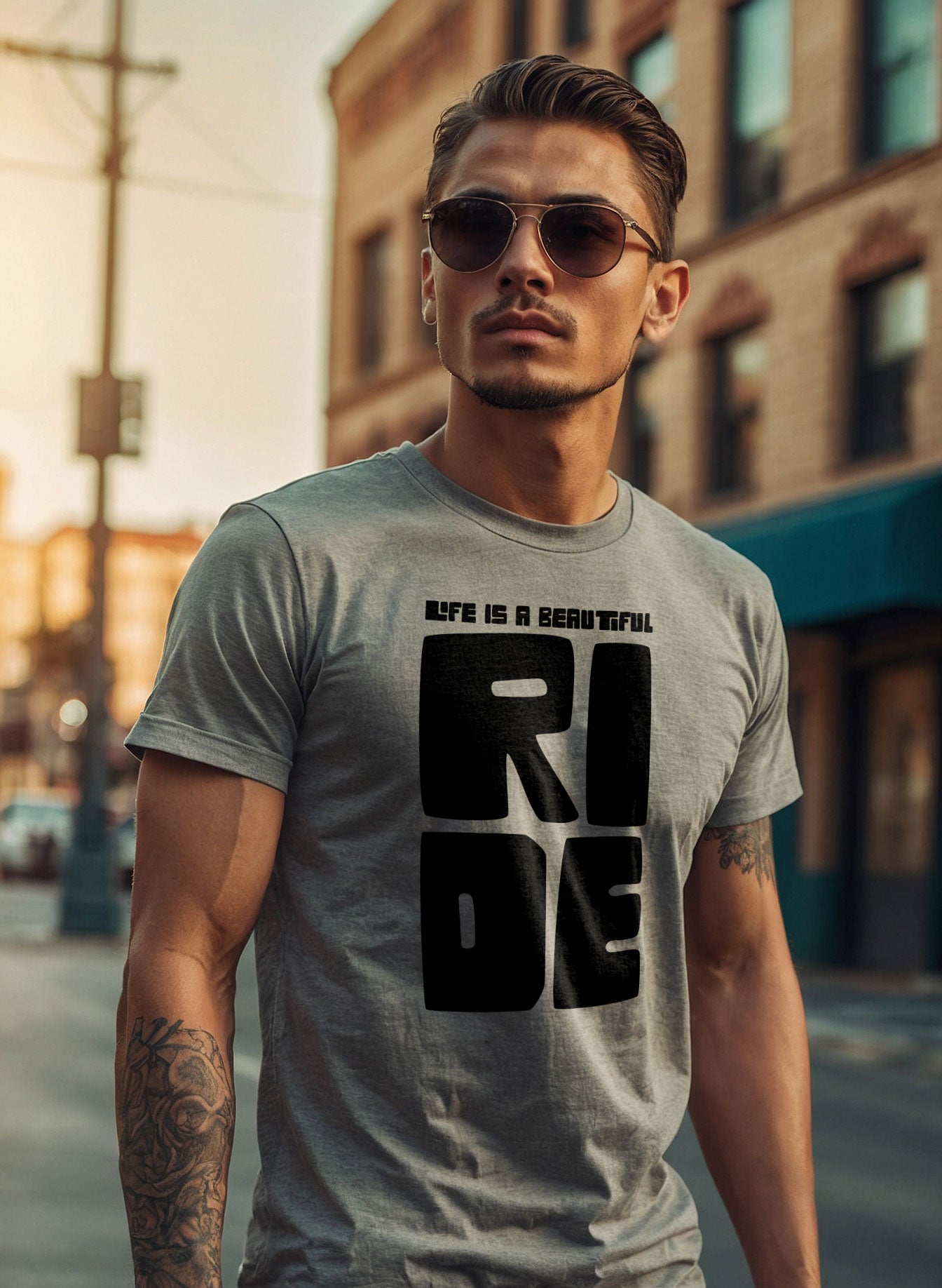 "Life is a beautiful ride" T-shirt – a perfect ode to the joy and freedom of biking.