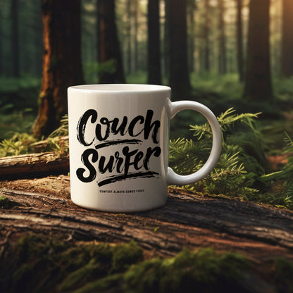 "Couch Surfer." mug